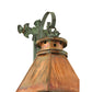 Meyda Lighting Millesime 14" Vintage Copper and Verdigris Brass Lantern Wall Sconce With Clear Seeded Shade Glass