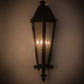 Meyda Lighting Millesime 181916 14" 3-Light Blackwash Lantern Wall Sconce With Clear Seeded Shade Glass