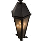 Meyda Lighting Millesime 181916 14" 3-Light Blackwash Lantern Wall Sconce With Clear Seeded Shade Glass