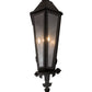 Meyda Lighting Millesime 181916 14" 3-Light Blackwash Lantern Wall Sconce With Clear Seeded Shade Glass