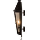 Meyda Lighting Millesime 181916 14" 3-Light Blackwash Lantern Wall Sconce With Clear Seeded Shade Glass