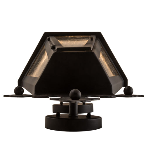 Meyda Lighting Millesime 181916 14" 3-Light Blackwash Lantern Wall Sconce With Clear Seeded Shade Glass