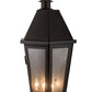 Meyda Lighting Millesime 181916 14" 3-Light Blackwash Lantern Wall Sconce With Clear Seeded Shade Glass