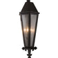 Meyda Lighting Millesime 181916 14" 3-Light Blackwash Lantern Wall Sconce With Clear Seeded Shade Glass