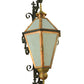 Meyda Lighting Millesime 20" Copper And Timeless Bronze Lantern Wall Sconce With Frosted White Art Shade Glass