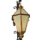 Meyda Lighting Millesime 20" Copper And Timeless Bronze Lantern Wall Sconce With Frosted White Art Shade Glass