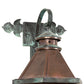 Meyda Lighting Millesime 8" Verdigris & Copper Lantern Wall Sconce With Clear Seeded Shade Glass