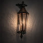 Meyda Lighting Millesime 8" Verdigris & Copper Lantern Wall Sconce With Clear Seeded Shade Glass