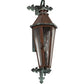 Meyda Lighting Millesime 8" Verdigris & Copper Lantern Wall Sconce With Clear Seeded Shade Glass