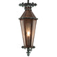 Meyda Lighting Millesime 8" Verdigris & Copper Lantern Wall Sconce With Clear Seeded Shade Glass