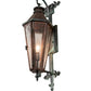 Meyda Lighting Millesime 8" Verdigris & Copper Lantern Wall Sconce With Clear Seeded Shade Glass