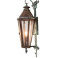 Meyda Lighting Millesime 8" Verdigris & Copper Lantern Wall Sconce With Clear Seeded Shade Glass