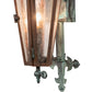 Meyda Lighting Millesime 8" Verdigris & Copper Lantern Wall Sconce With Clear Seeded Shade Glass