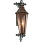 Meyda Lighting Millesime 8" Verdigris & Copper Lantern Wall Sconce With Clear Seeded Shade Glass