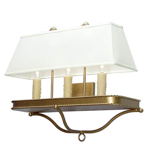 Meyda Lighting Millicent 24" 3-Light Custom Gold Wall Sconce With White Textrene Shade
