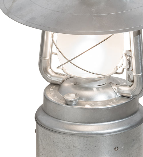 Meyda Lighting Miners Lantern 12" 2-Light Galvinized Silver Pendant Light With Frosted Clear Shade Glass