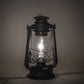 Meyda Lighting Miners Lantern 12" Costello Black Table Lamp With Clear Shade Glass
