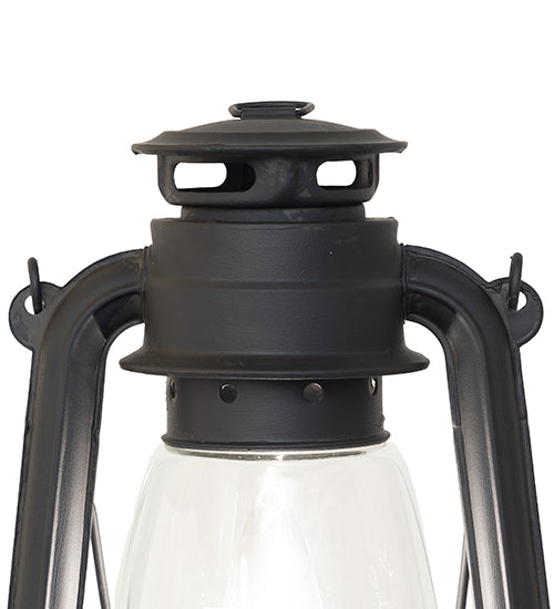 Meyda Lighting Miners Lantern 12" Costello Black Table Lamp With Clear Shade Glass