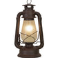 Meyda Lighting Miners Lantern 12" Distressed Rust Lantern Table Lamp With Clear Frosted Shade Glass
