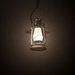 Meyda Lighting Miners Lantern 13" Galvinized Silver Pendant Light With Frosted Clear Shade Glass