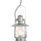 Meyda Lighting Miners Lantern 13" Galvinized Silver Pendant Light With Frosted Clear Shade Glass