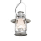Meyda Lighting Miners Lantern 13" Galvinized Silver Pendant Light With Frosted Clear Shade Glass