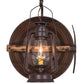 Meyda Lighting Miners Lantern 16" Distressed Rust Lantern Wall Sconce With Clear Shade Glass