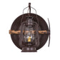 Meyda Lighting Miners Lantern 16" Distressed Rust Lantern Wall Sconce With Clear Shade Glass
