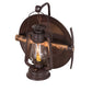 Meyda Lighting Miners Lantern 16" Distressed Rust Lantern Wall Sconce With Clear Shade Glass