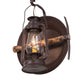 Meyda Lighting Miners Lantern 16" Distressed Rust Lantern Wall Sconce With Clear Shade Glass