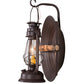 Meyda Lighting Miners Lantern 16" Distressed Rust Lantern Wall Sconce With Clear Shade Glass