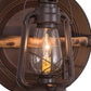 Meyda Lighting Miners Lantern 16" Distressed Rust Lantern Wall Sconce With Clear Shade Glass