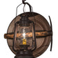 Meyda Lighting Miners Lantern 16" Distressed Rust Lantern Wall Sconce With Clear Shade Glass