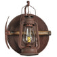 Meyda Lighting Miners Lantern 16" Distressed Rust Wall Sconce With Clear Shade Glass