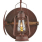 Meyda Lighting Miners Lantern 16" Distressed Rust Wall Sconce With Clear Shade Glass