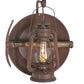 Meyda Lighting Miners Lantern 16" Distressed Rust Wall Sconce With Clear Shade Glass