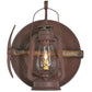 Meyda Lighting Miners Lantern 16" Distressed Rust Wall Sconce With Clear Shade Glass