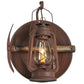 Meyda Lighting Miners Lantern 16" Distressed Rust Wall Sconce With Clear Shade Glass