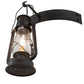 Meyda Lighting Miners Lantern 17" Costello Black Wall Sconce With Clear Shade Glass