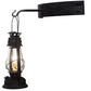 Meyda Lighting Miners Lantern 17" Costello Black Wall Sconce With Clear Shade Glass