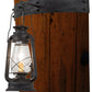 Meyda Lighting Miners Lantern 17" Costello Black Wall Sconce With Clear Shade Glass