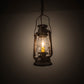 Meyda Lighting Miners Lantern 178541 7" Mahogany Bronze Mini Pendant Light With Clear Shade Glass