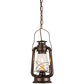 Meyda Lighting Miners Lantern 178541 7" Mahogany Bronze Mini Pendant Light With Clear Shade Glass
