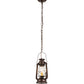 Meyda Lighting Miners Lantern 178541 7" Mahogany Bronze Mini Pendant Light With Clear Shade Glass