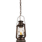 Meyda Lighting Miners Lantern 178541 7" Mahogany Bronze Mini Pendant Light With Clear Shade Glass