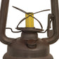 Meyda Lighting Miners Lantern 40" 6-Light Distressed Rust Wagon Wheel Chandelier With Clear Frosted Lantern Shade Glass