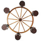 Meyda Lighting Miners Lantern 40" 6-Light Distressed Rust Wagon Wheel Chandelier With Clear Glass Lantern Shade