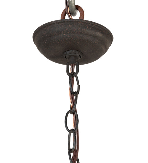 Meyda Lighting Miners Lantern 7" 2-Light Dark Roast Mini Pendant Light With Clear Shade Glass