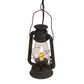 Meyda Lighting Miners Lantern 7" 2-Light Dark Roast Mini Pendant Light With Clear Shade Glass
