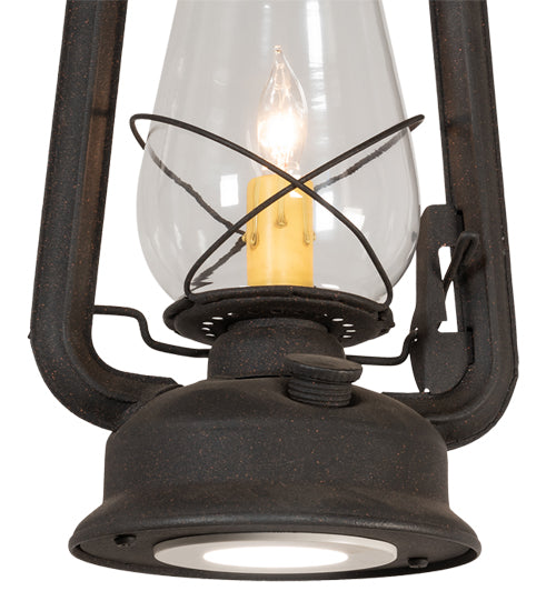 Meyda Lighting Miners Lantern 7" 2-Light Dark Roast Mini Pendant Light With Clear Shade Glass